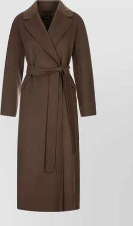 Max Mara oversized wool drape coat belted