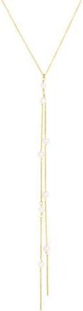 Set & Stones Bobbi Pearl Lariat Necklace in Gold at Nordstrom