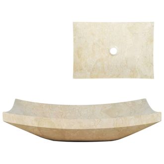 Berkfield Home Sink 50x35x12 cm Marble Cream | Size: 50 x 35 x 12 cm