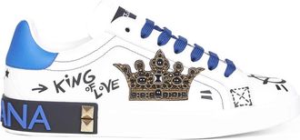 Dolce & Gabbana Portofino Leather Sneakers - Heren - Sneakers - Veelkleurig - 39 EU - Leer - Schoenen