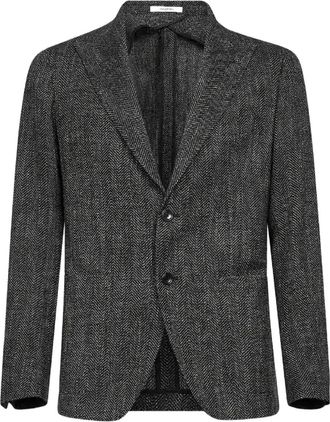 Tagliatore Giacca con motivo chevron jacquard - Marrone