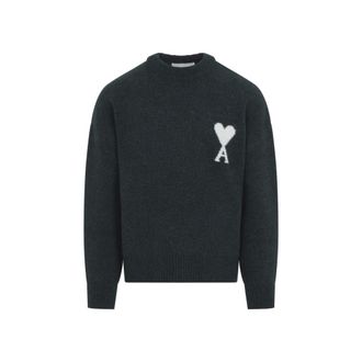 Ami Bottle Green Crew Neck Sweater