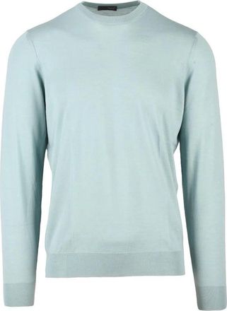 Drumohr Thin Merino Wool Crew Neck Pullover - Aqua Green