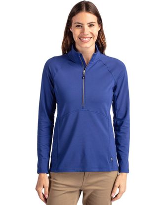 Cutter & Buck Adapt Eco Knit Stretch Recycled Womens Half Zip Pullover Jacket