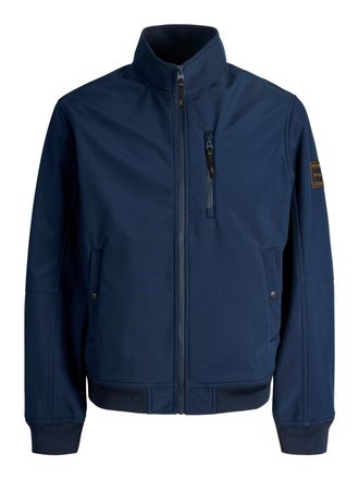 Jack & Jones Plus Size Softshelljacke JJEPARKER SOFTSHELL COLLAR BOMBER SN PLS, Herren, Gr. 4XL, navy blazer, Web, Obermaterial: 100% Polyester, JACK & JONES PLUSSIZE, Jacke
