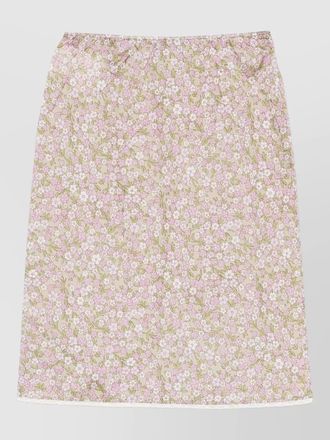 Prada nylon skirt knee length floral design