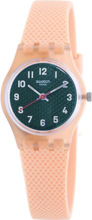 Swatch Essentials Powder Plum Quartz Green Dial Ladies Watch LO117