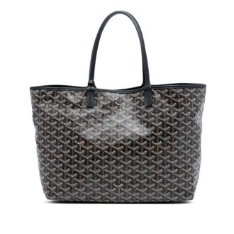 Goyard Pre-owned Womens Goyardine Saint Louis Pm - Dark Grey Textile - One Size