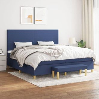 vidaXL Vidaxl - Cama Box Spring Con Colch&oacute;n Tela Azul 200x200 Cm