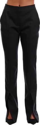 Off-white Off White Dames/Dames Tech Drill Slim broek met wijduitlopende pijpen (Zwart)