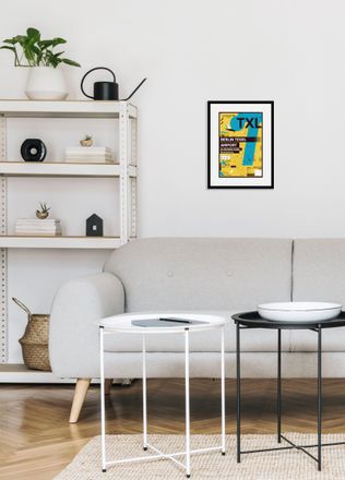 Queence Bild »TXL AIRPORT« Berlin Deutschland Flugzeuge Magazincover 1 Stk. tlg. HD Premium Poster-Druck inkl. Holzrahmen