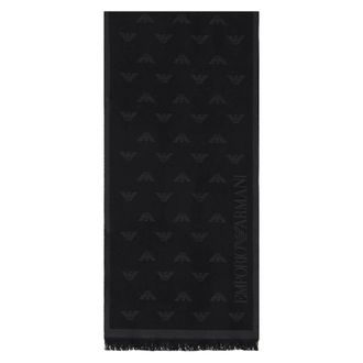 Emporio Armani Sciarpa Eagle Jacquard - - Accessories - Uomo - Nero - ONE SIZE