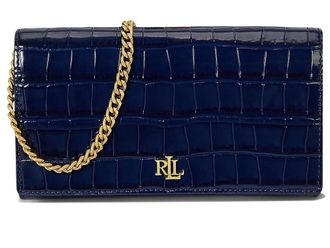 Lauren Ralph Lauren Croc-embossed Medium Adair Ii Crossbody Cross Body Womens Handbags Refined Navy, Leather