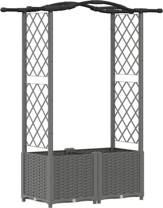 vidaXL Cama Elevada Con Trellis Y Techo Gris Claro 125 X 40 X 138 Cm Vidaxl