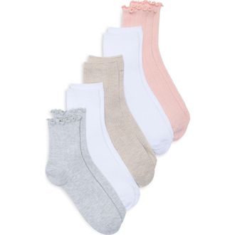 Steve Madden 5-Pack Assorted Ankle Socks in Blush Multi at Nordstrom Rack, Size 9/11