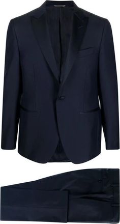 Canali Single Breasted Wool Dinner Suit - Heren - Business pakken - Blauw - XL - Wol - Kostuums
