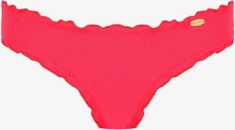 Luli Fama Womens Cosita Buena Wavey Full Ruched Back Bikini Bottom In Bombshell Red