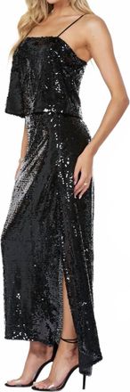 Bishop + Young Sequin Slip Maxi Skirt In Caviar