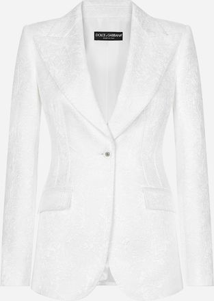 Dolce & Gabbana Single-breasted Brocade Turlington Blazer - Woman Blazers White 40