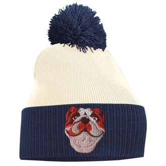 Bang Tidy Clothing Pom Pom Beanie - British Bulldog - French Navy and Off White