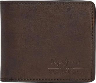 Pepe Jeans London Bifold Portemonnee - Heren - Portefeuilles - Bruin - ONE Size - Leer - Accessoires