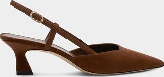 Stuart Weitzman 50mm Vinnie Suede Slingback Pumps
