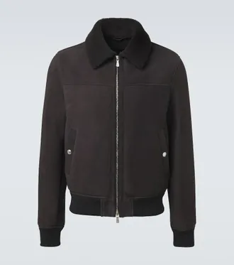 Eleventy Shearling-lined suede jacket
