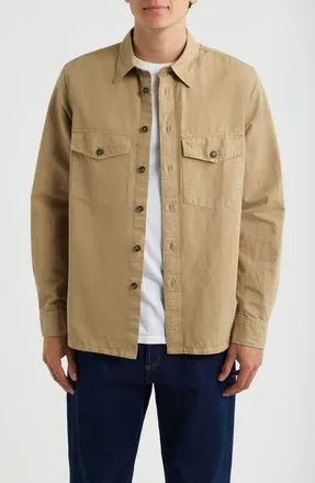 Paul Smith Cotton & Linen Button Up Shirt in 61 Medium Beige at Nordstrom, Size Small