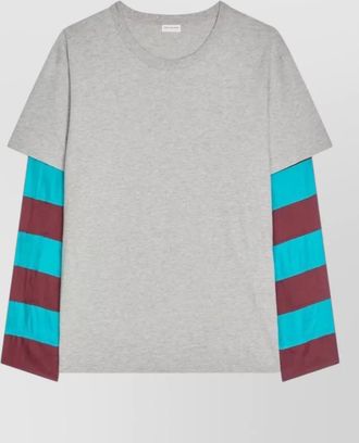 Dries Van Noten stripe t shirt mixed sleeve design