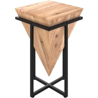 Rendez-Vous D&eacute;co Rendez-vous D&eacute;co - Asiento Peque&ntilde;o De Madera De Acacia Y Metal - Shanghai