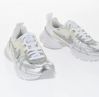 Nike Mesh V2K RUN Low Top Sneakers with Metallic Faux Leather Tri size 36