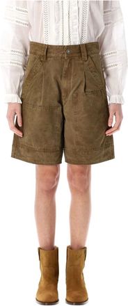Isabel Marant Short Shorts, female, Brown, Size: S Light Bronze Cotton Shorts Stylish Katja