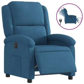 vidaXL Sill&oacute;n Reclinable El&eacute;ctrico Terciopelo Azul Vidaxl