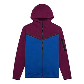 Nike Sportswear Tech Fleece Full Zip Hoodie Sangria Game Royal CU4489-610