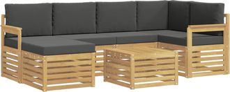 vidaXL Conjunto De Sof&aacute;s De Exterior 7 Uds. Blanco Y Antracita Vidaxl