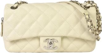 Chanel Tweedehands leren schoudertassen - Dames - Vintage Schoudertas - Beige - ONE Size - Vintage