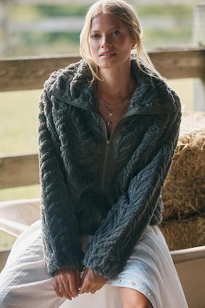 Pilcro Textured Faux Fur Jacket