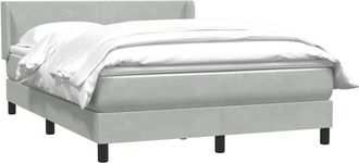 vidaXL Cama Box Spring Con Colch&oacute;n Terciopelo Gris Claro 140x210 Cm Vidaxl