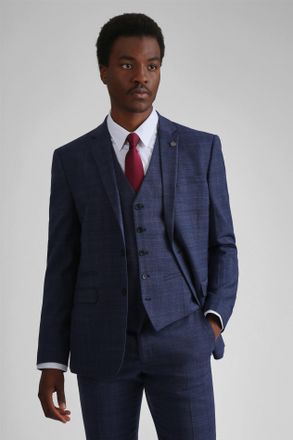 Ted Baker Mens Long Sleeve Slim Fit Suit Jacket in Dark Blue Nylon - Size 36 (Chest)
