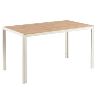 Oviala Mesa de comedor rectangular en MDF blanco