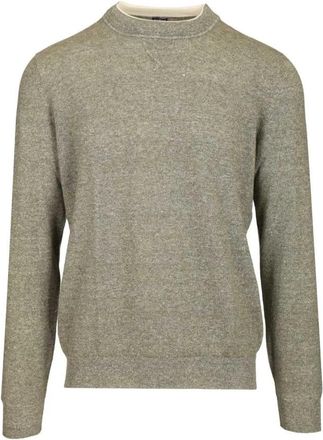 Fedeli David Sweater - Heren - Ronde hals truien - Groen - XL - Wol - Truien & Vesten