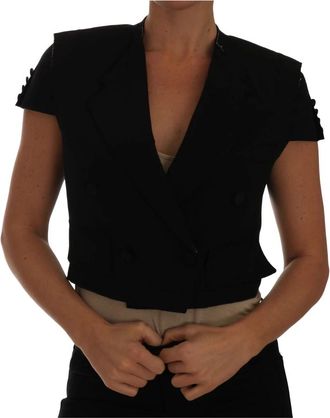 Dolce & Gabbana Geknipte Dubbelrij Blazer - Dames - Blouses - Zwart - S - Wol - Overhemden