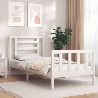 vidaXL Bed Frame without Mattress White 90x200 cm Solid Wood Pine Vidaxl
