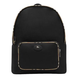 Burberry Check Trim Backpack Black 81275751