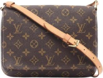 Louis Vuitton Pre-owned Musette Tango Monogram schoudertas - Dames - Vintage Schoudertas - Bruin - ONE Size - Leer - Vintage