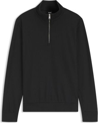 BOSS Quarter-zip sweatshirt in a cotton blend