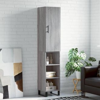 Berkfield Home Highboard Grey Sonoma 34.5x34x180 cm Engineered Wood
