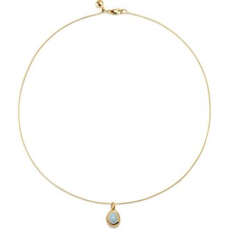 Monica Vinader Birthstone Locket Pendant Necklace in 18Ct Gold Vermeil /Aquamarine at Nordstrom