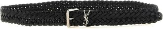 Saint Laurent Gevlochten Kalfsleren Riem - Heren - Riemen - Zwart - 90 CM - Leer - Accessoires