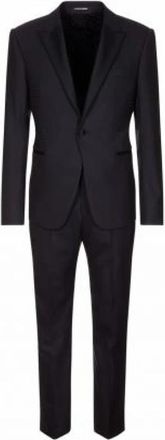 Emporio Armani Elegante smoking met ronde satijnen revers - Heren - Business pakken - Zwart - L - Satijn - Kostuums